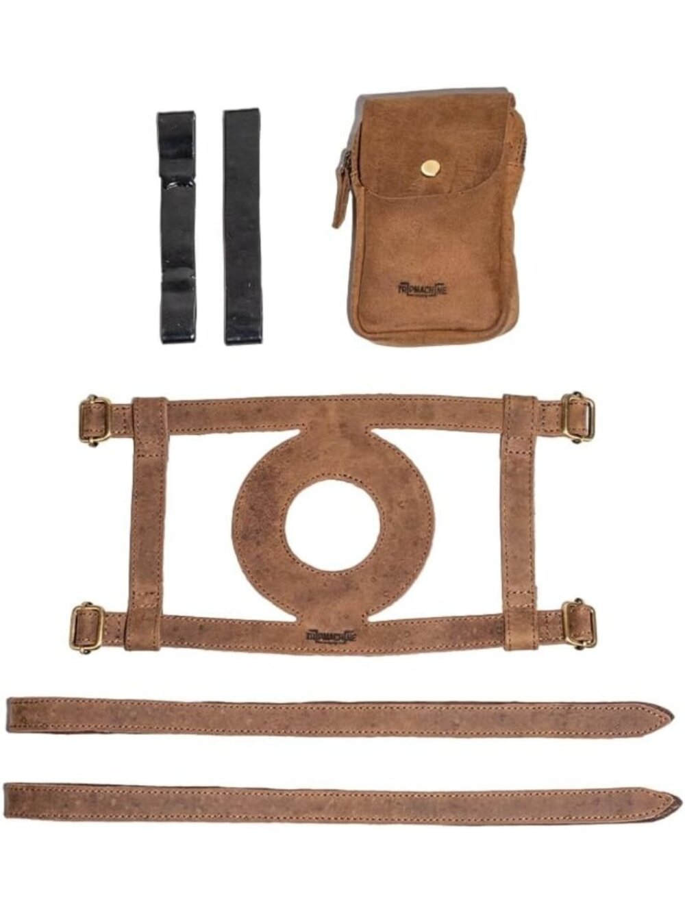 Genuine Leather Motorcycle Tank Strap - Heavy Duty Adjustable Cover for Bikes
